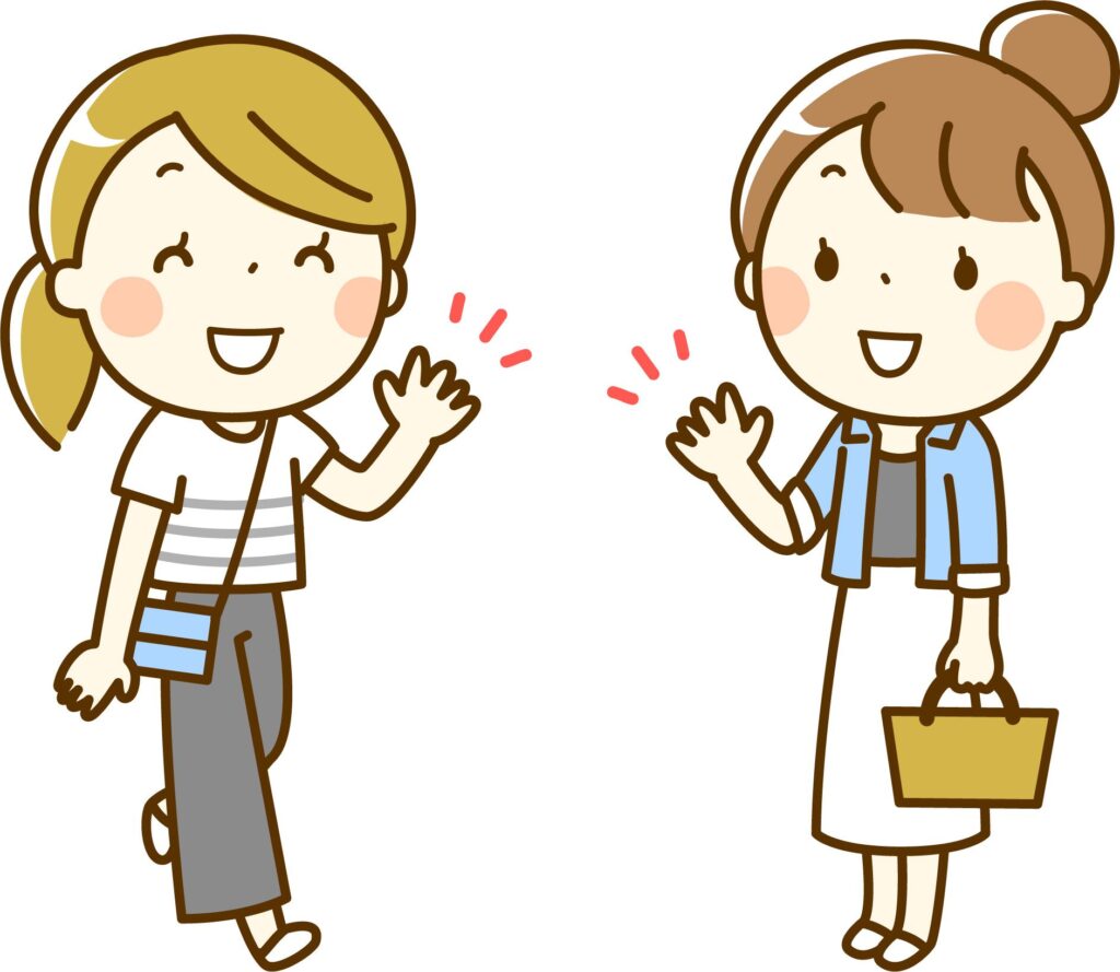 挨拶する人達