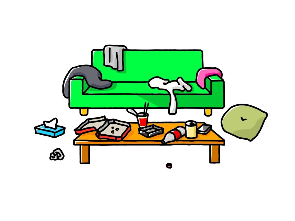 散らかった部屋の例