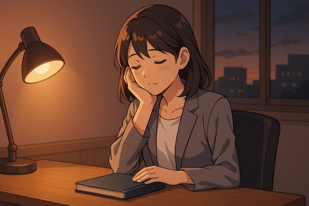 一日の仕事を終えて安らぐ夕方のオフィスの風景