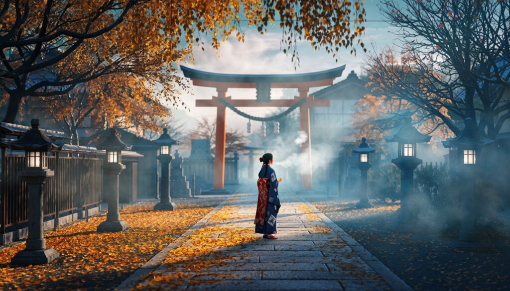 年末に心を整え感謝とともに願いを祈る予祝のイメージ
